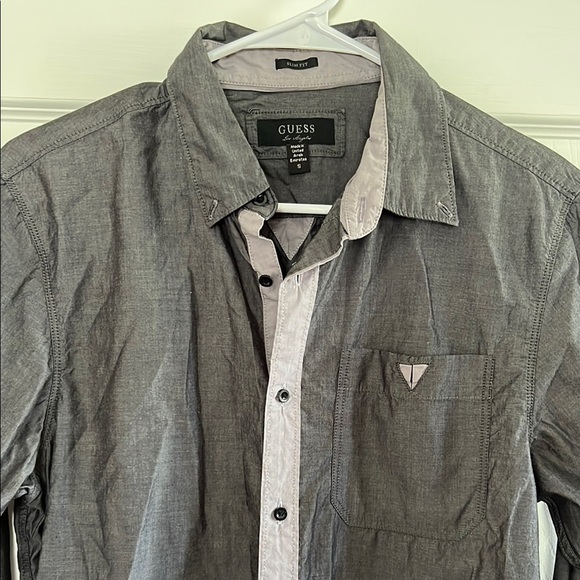 Guess Gray Casual Button Down Shirt - Picture 3 of 4